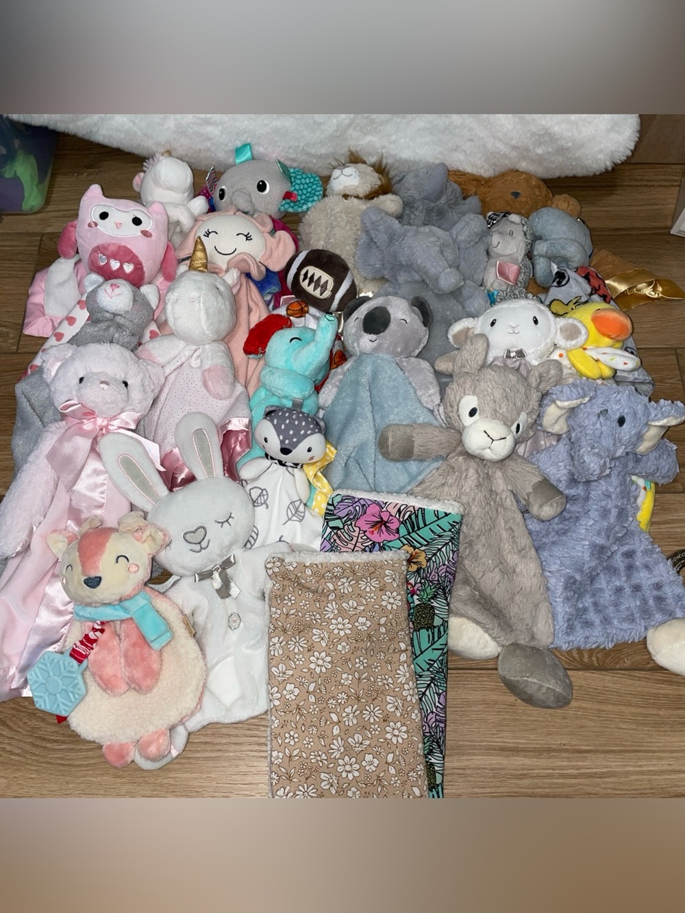 Large Lot of Baby Lovey Security Blankets Mixed Brands